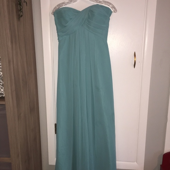 Bill Levkoff Full Length Strapless Teal Gown 482 - Picture 2 of 8